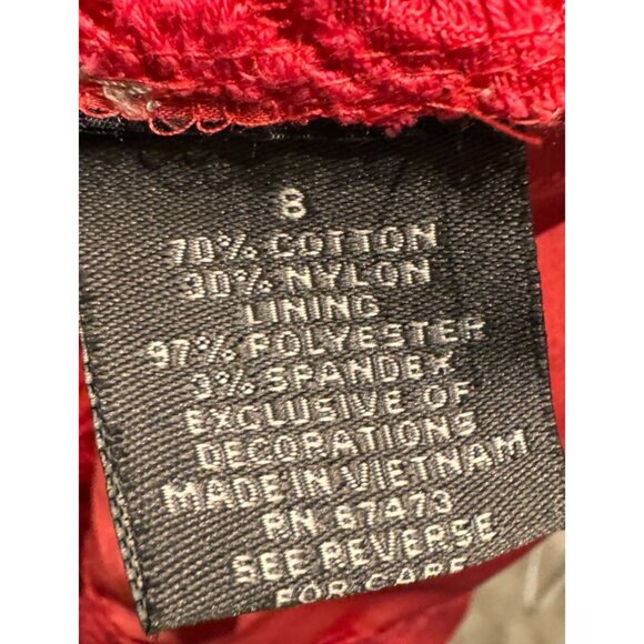 Vintage-Inspired 50s Short Sheath Lace Red Dress Womens Size 8 By Taylor - Picture 5 of 6